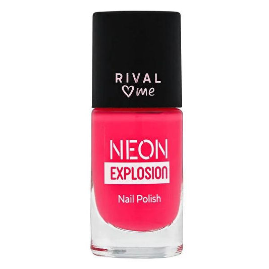 Rival Loves Me Neon Explosion Nail Polish No.09 Coral Pink 8ml - Vibrant, Neon Coral Pink