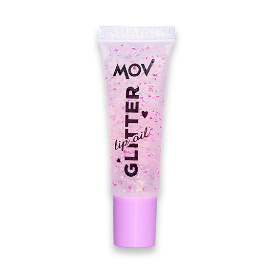 Mov Glitter Lip Oil - Moisturizing Lip Gloss with Glitter Effect for Dry Lips, Lip Shine, Cosmetic Lip Products