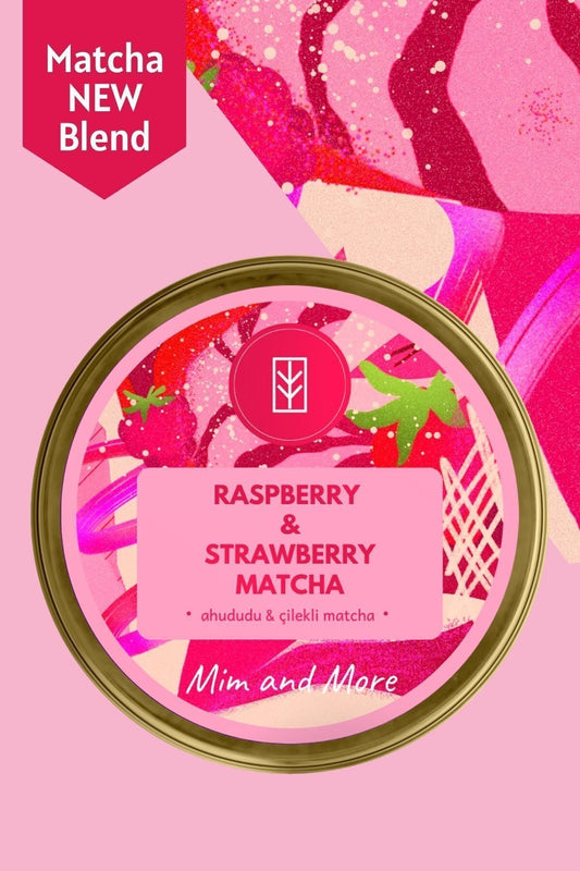 Mim and More Raspberry & Strawberry Matcha Raspberry and Strawberry Flavored Matcha, 25 gr