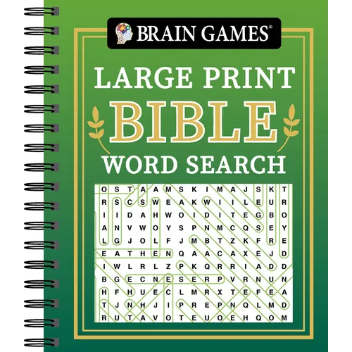 Brain Games - Large Print Bible Word Search (Green) - Spiral