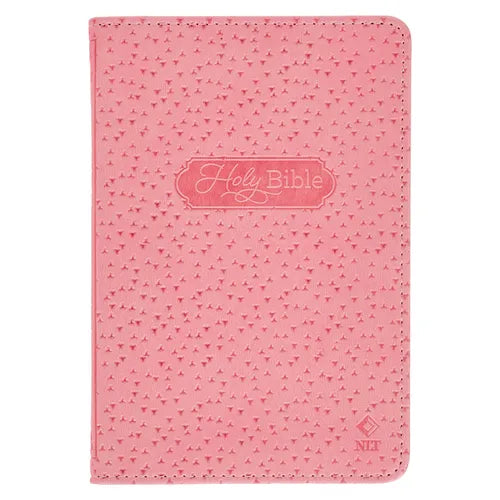 NLT New Testament with Psalms Keepsake Holy Bible for Baby Girls, New Living Translation, Pink - Leather