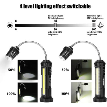 2-Pack: 360ΒΊ Gooseneck LED Magnetic Base Lamp
