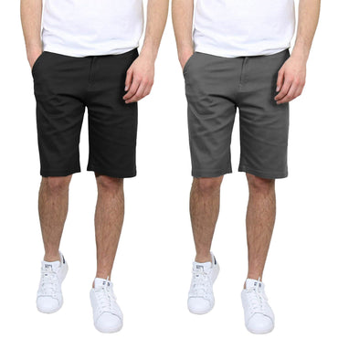 2-Pack: Men's 5-Pocket Flat-Front Slim-Fit Stretch Chino Shorts