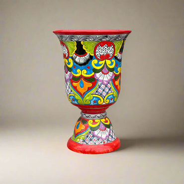 Extra Large Talavera Flower Pot | Hand-Painted Pedestal Planter