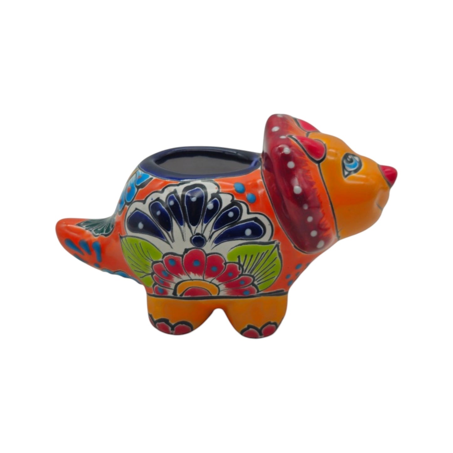 Talavera Triceratops Planter | Colorful Mexican Succulent Pot