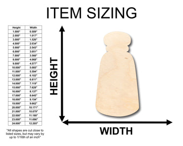 Unfinished Wood Salt Pepper Shaker Shape - Craft - up to 46" DIY