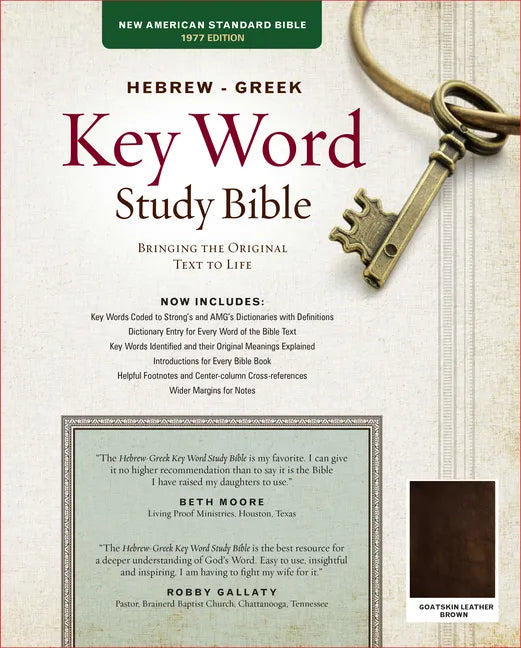 The Hebrew-Greek Key Word Study Bible: Nasb-77 Edition, Brown Genuine Goatskin - Leather
