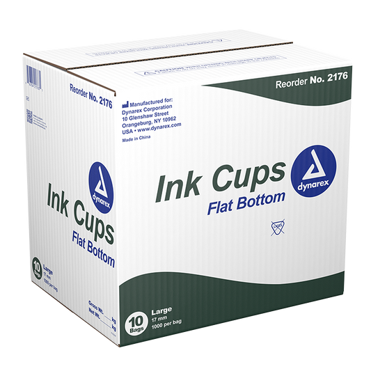 Dynarex Ink Cups - Flat bottom, 17 mm, Large 1000ea/bag, 10bags/case (10000 Count)