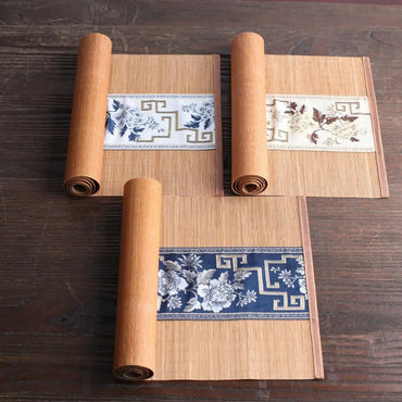Japanese Bamboo Table Runner Handmade Tea Placemat