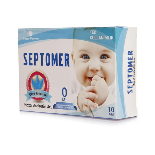 Septomer Soft Nasal Aspirator Replacement Tips for Babies and Infants - Ultra Soft, Gentle, and Hygienic - Pack of 10