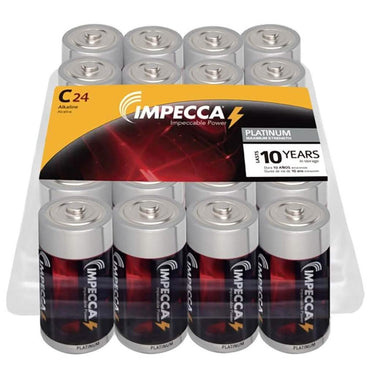 24-Pack: Impecca Alkaline C LR14 Platinum Batteries