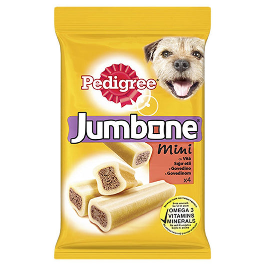 Pedigree Jumbone Mini Dog Treats - Healthy Snacks for Dogs with Vitamins, Calcium & Omega 3 - 160g
