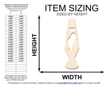 Unfinished Wood Lava Lamp Shape | DIY Craft Cutout | up to 46" DIY