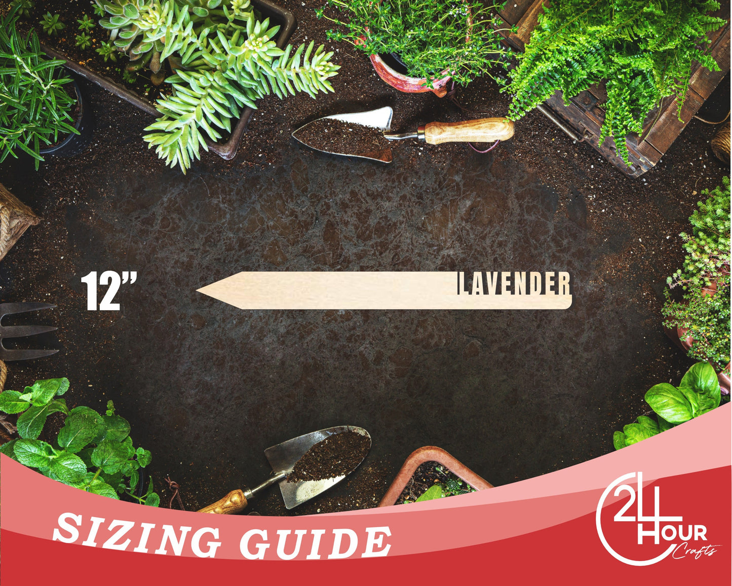 Unfinished Wood Lavender Garden Stake | DIY Craft Cutout | up to 24" DIY