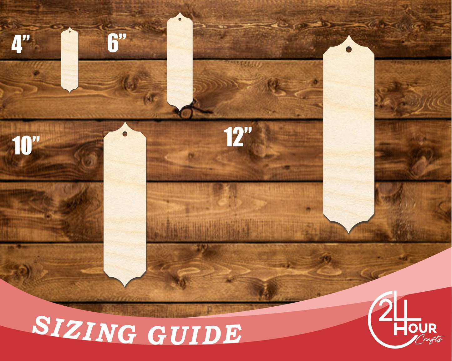 Unfinished Wood Sharp Pointp Bookmark Shape | DIY Craft Cutout | up to 12" DIY