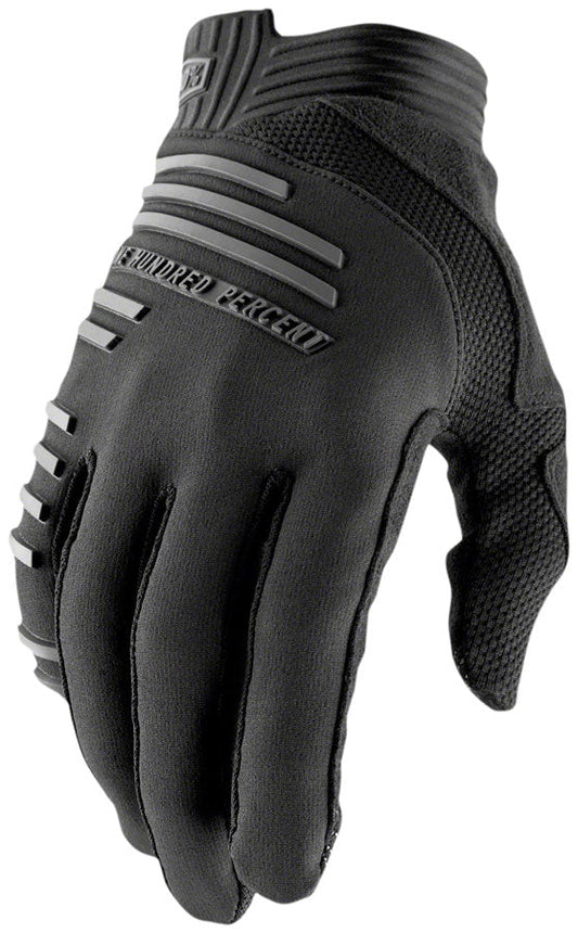 100% R-Core Gloves - Black Full Finger Men's 2X-Large