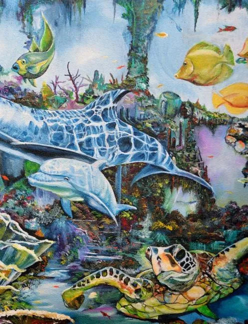 Under The Sea: Fishes, Turtle, Seaweed, Artwork, Painting, Story book, - Paperback