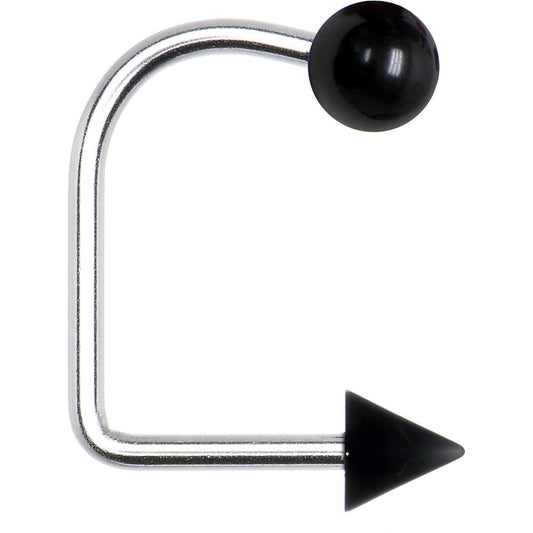 14G Black Acrylic Ball Cone Lippy Loop Labret