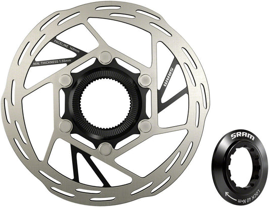 SRAM Paceline Disc Brake Rotor - 140mm Center Lock 1.85mm Includes Internal Tooled Lockring