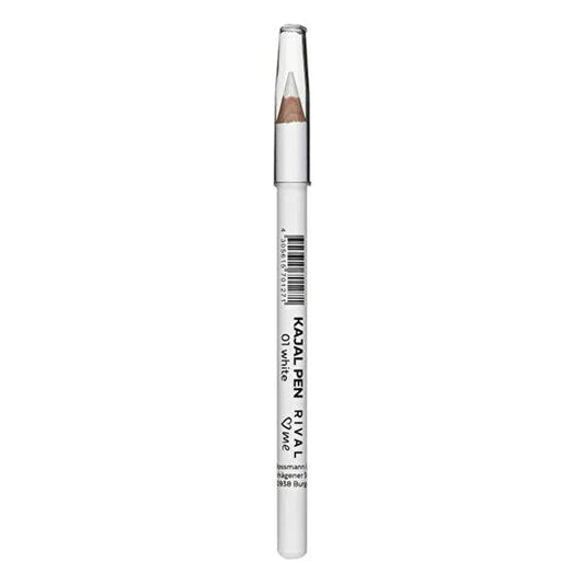 Rival Loves Me Soft Eyeliner Kajal Pencil - Easy to Apply, Comfortable Wear, Portable - White (No:01)
