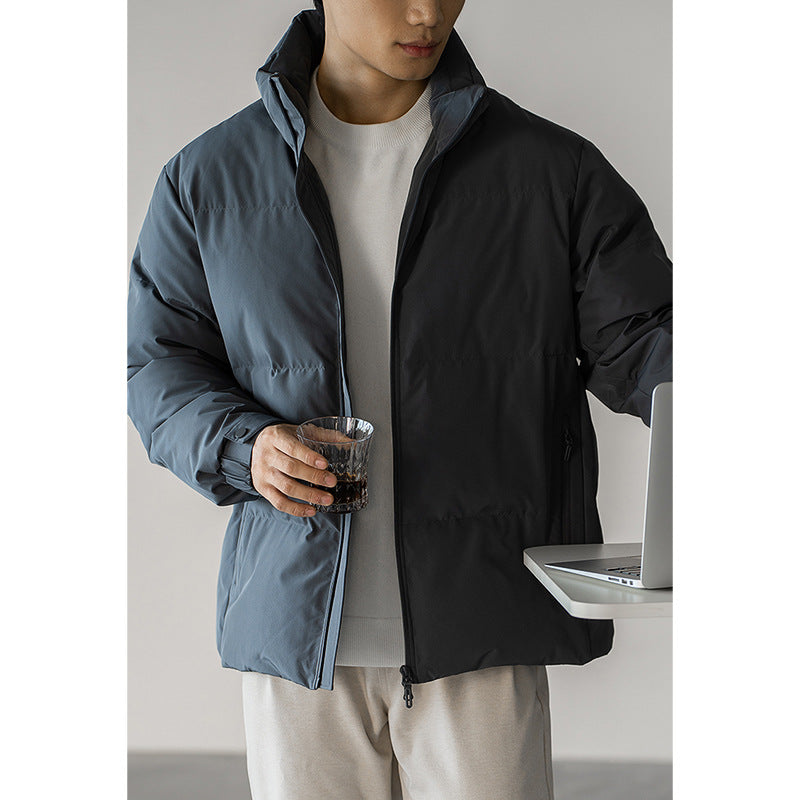 Mens Short Insulated Down Jacket Thickened Casual Outerwear