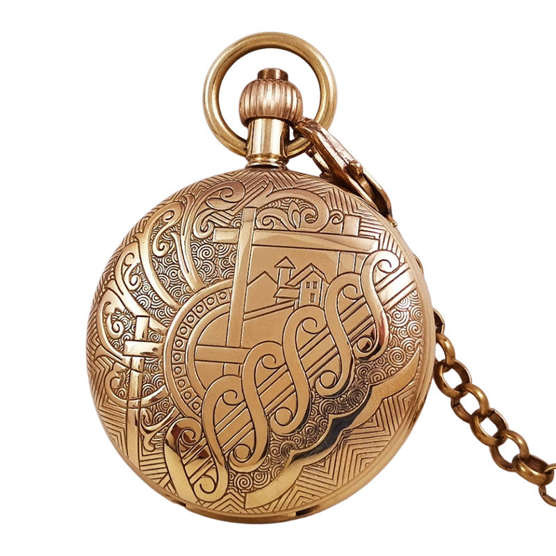 All-Copper Fully Automatic Mechanical Pocket Watch