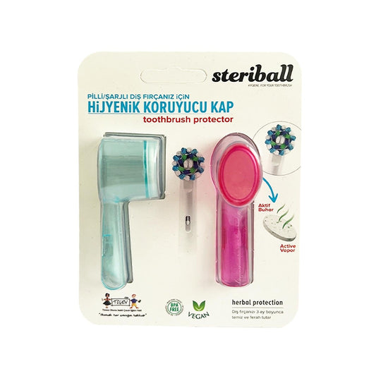 Steriball Hygienic Electric Toothbrush Holder - Pink & Light Blue - Keeps Toothbrush Clean & Germ-Free