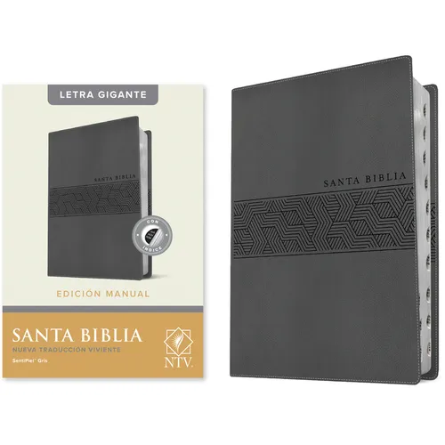 Santa Biblia Ntv, Edición Manual, Letra Gigante (Sentipiel, Gris, Índice, Letra Roja) - Imitation Leather