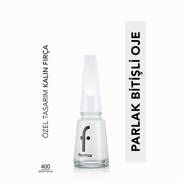 Flormar Nail Enamel - Bright White - Perfect for Nail Art Lovers | 0.33 fl. oz.