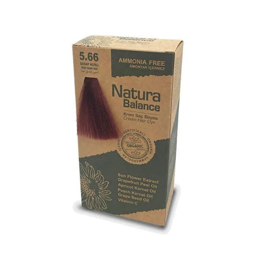 Natura Balance Ammonia-Free Hair Dye - Wine Red (Şarap Kızılı) 5.66 oz, Creamy Formula for Vibrant Color