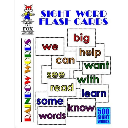 Sight Word Flash Cards: 500 Rainbow Words - Paperback