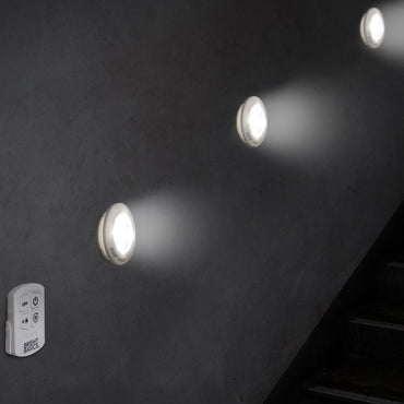 3-Pack: Bright Basics Ultra Thin Wireless LED Puck Lights with Remote Control