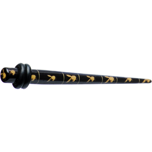 6G Black Yellow Acrylic Playboy Rabbit Head Taper