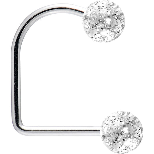 16G Clear Acrylic Glitter Ball Lippy Loop Labret