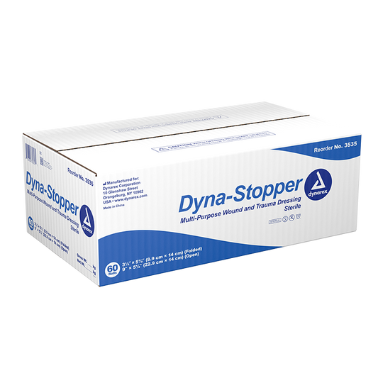 Dynarex Dyna-Stopper Trauma Dressing - Sterile 3.5" x 5.5" - 60ea/cs (60 Count)