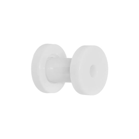 6G Acrylic Neon White Screw Fit Tunnel Plug