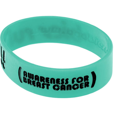 Teal Black Boobies Rule Awareness for Breast Cancer Bracelet