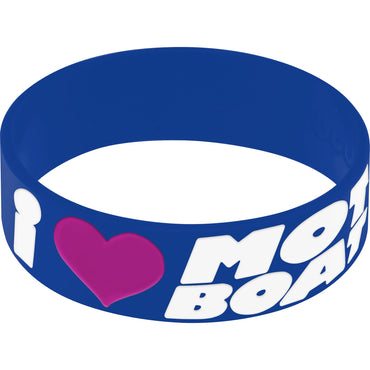 Purple White I Love Motor Boating Breast Cancer Bracelet