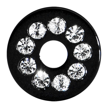 4G Black Acrylic with Clear Jeweled Flesh Tunnel