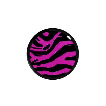 9/16 Acrylic Pink Black Zebra Saddle Plug