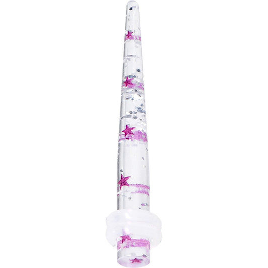 6G Clear Acrylic Glitter Purple Star Confetti Taper