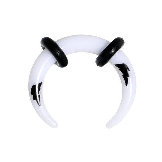 8G White Acrylic Black Lightning Buffalo Taper