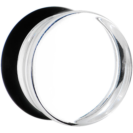 24mm Clear Black Acrylic Mirror Split Saddle Plug