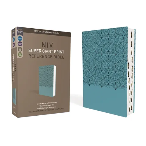 Niv, Super Giant Print Reference Bible, Leathersoft, Teal, Red Letter, Thumb Indexed, Comfort Print - Imitation Leather