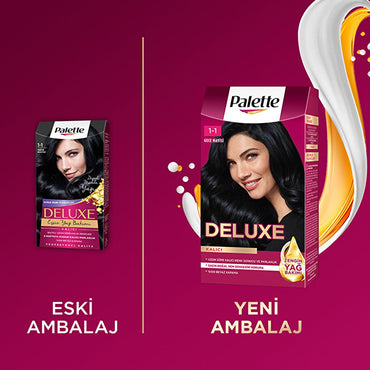 Palette Deluxe Gece Mavisi Hair Dye - Long-Lasting Vibrant Night Blue Hair Color with Nourishing Properties