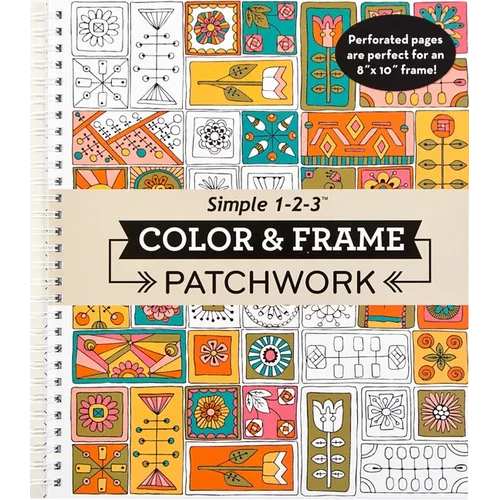 Color & Frame - Patchwork (Adult Coloring Book) - Spiral