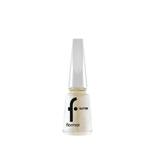 Flormar Glitter Nail Enamel GL12 White Pearl - Trendy Nail Art Supplies for Creative Designs