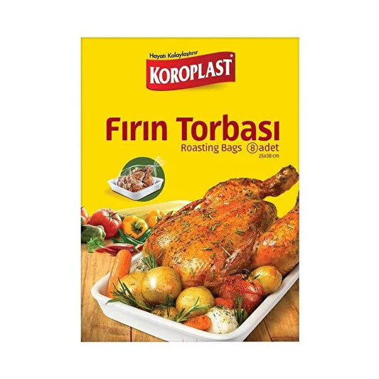 Koroplast Oven Bags Small Size (8-Count) for Oil-Free Cooking & Easy Cleanup - Baking Bags, Tray Liners