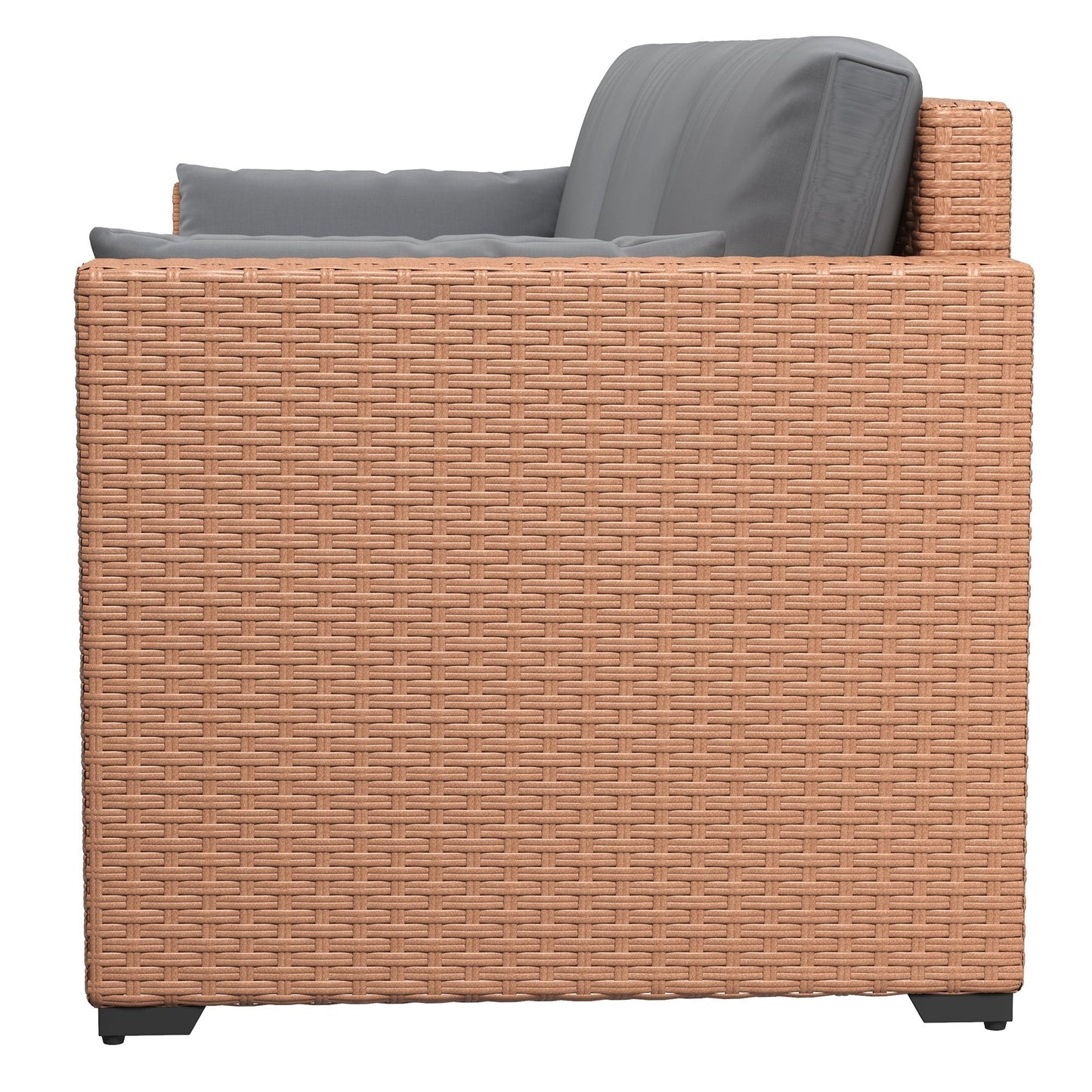 Outdoor Rattan Sofa Set 3 Seat Brown