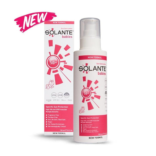 Solante Baby Sunscreen Lotion SPF 50+ - Hypoallergenic, Vegan, Water-Resistant Protection for Sensitive Skin
